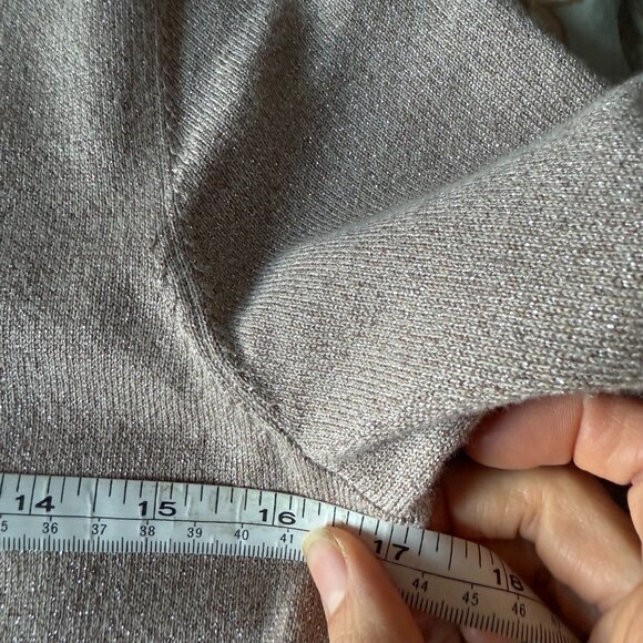 Boden Milano Shimmer Shimmer Knit Dress Beige quarter sleeves US 6L - Picture 7 of 8